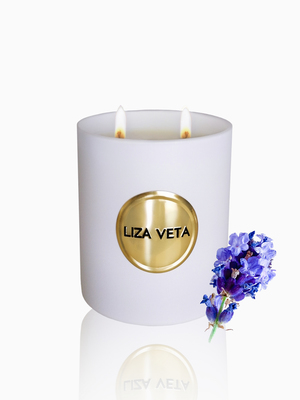 Lavender Candle - White